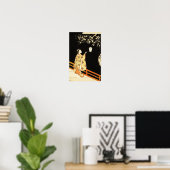  Woman Admiring Plum Blossoms at Night  ポスター (ホームオフィス)