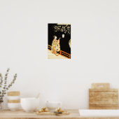  Woman Admiring Plum Blossoms at Night  ポスター (キッチン)