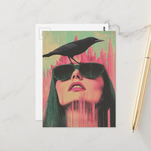 Woman and a Black Bird ポストカード (正面/裏面インサイチュ)