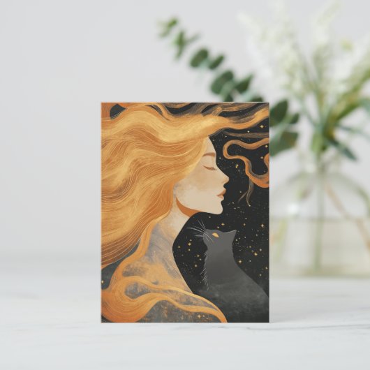 Woman and a Cat ポストカード (スタンド正面)