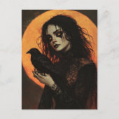 Woman and Crow Horror ポストカード (正面)