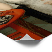 Woman and Dog Pink Bubble Gum Bubble Colorful ポスター (角)