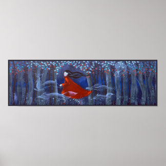 Woman and Forest Animal Spirits. ポスター