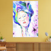 Woman and Lilies Canvas Print - 絵画's キャンバスプリント (インサイチュ (リビング))