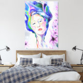 Woman and Lilies Canvas Print - 絵画's キャンバスプリント (インサイチュ (寝室))