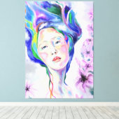 Woman and Lilies Canvas Print - 絵画's キャンバスプリント (インサイチュ (ウッドフロア))