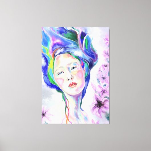 Woman and Lilies Canvas Print - 絵画's キャンバスプリント (正面)