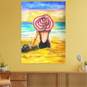 Woman and Sea Canvas Print - 絵画's Art キャンバスプリント (インサイチュ (リビング))