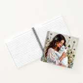 Woman and White Cat and Dandelions  ノートブック (内部)