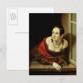 Woman at her WindowまたはThe Wife of a ポストカード (正面/裏面)