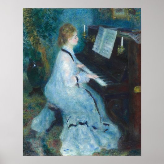 Woman at the Piano by Renior Wall Artプリント ポスター (正面)
