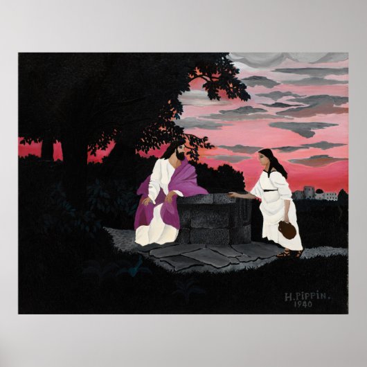 Woman at the Well, Oil Painting ポスター (正面)