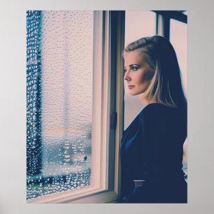 Woman At Window AIアートポスター ポスター