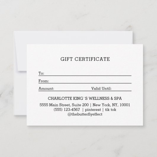 Woman Beauty Line Art Beige Gift Certificate (裏面)