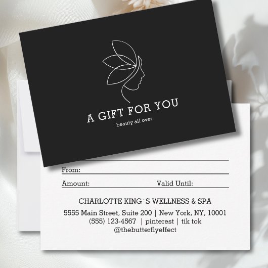 Woman Beauty Line Art Black Gift Certificate