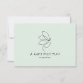 Woman Beauty Line Art Green Gift Certificate (正面)
