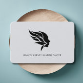 Woman Beauty Logo, Modern, Salon, Gray 名刺