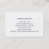 Woman Beauty Logo, Modern, Salon, Gray 名刺 (裏面)