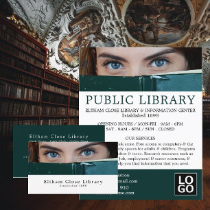 Woman Behind Book, Librarian, Library 名刺