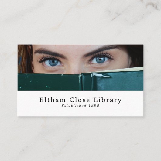 Woman Behind Book, Librarian, Library 名刺 (正面)
