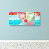 Woman by the Sea抽象芸術デジ絵を描タル キャンバスプリント (インサイチュ (ウッドフロア))