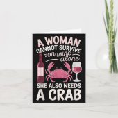 Woman Cannot Survive Wine Alone She Needs Crab カード (正面)