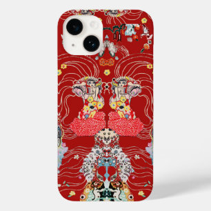 WOMAN,CENTAURフローラ赤い白いクリムトパターン Case-Mate iPhone 14ケース