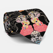 WOMAN,CENTAURフローラ赤白黒クリムトパターン ネクタイ (ロール)