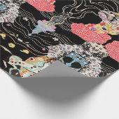 WOMAN,CENTAURフローラ赤白黒クリムトパターン ラッピングペーパー (角)