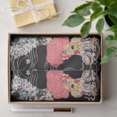 WOMAN,CENTAURフローラ赤白黒クリムトパターン 薄葉紙 (ギフト)