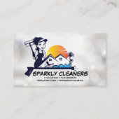Woman Cleaner | House Maid Home Logo 名刺 (正面)