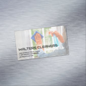 Woman Cleaning Window マグネット名刺 (インサイチュ)