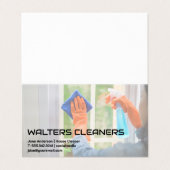 Woman Cleaning Window 名刺 (外部フラット)