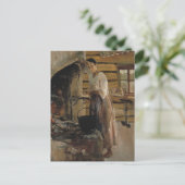 Woman Cooking Whitefish ポストカード (スタンド正面)