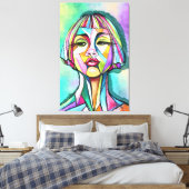 Woman Cubism Art Style Canvas Print キャンバスプリント (インサイチュ (寝室))