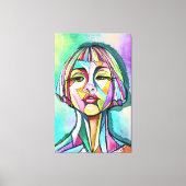 Woman Cubism Art Style Canvas Print キャンバスプリント (正面)