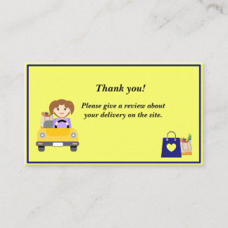 Woman Delivery Driver Thank you review 名刺