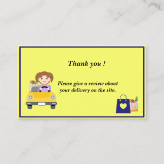 Woman Delivery Driver Thank you review 名刺
