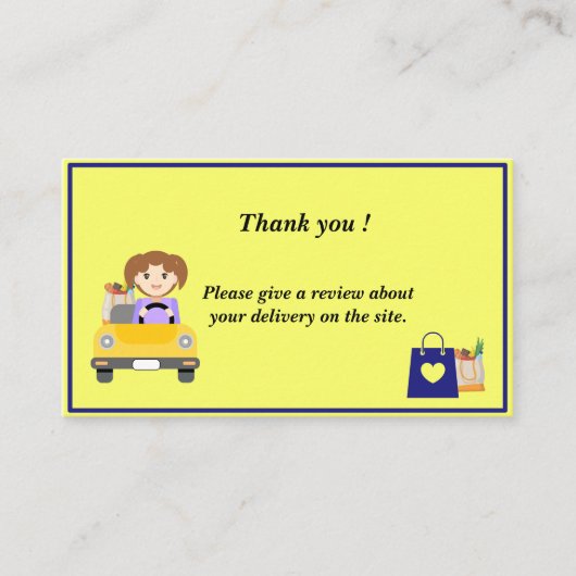 Woman Delivery Driver Thank you review 名刺 (正面)
