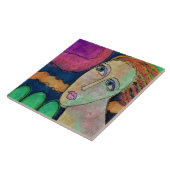 Woman Digitalの抽象芸術絵画ポートレート タイル (側面)