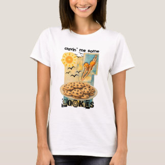 Woman diving into cookies collage baking sweets tシャツ