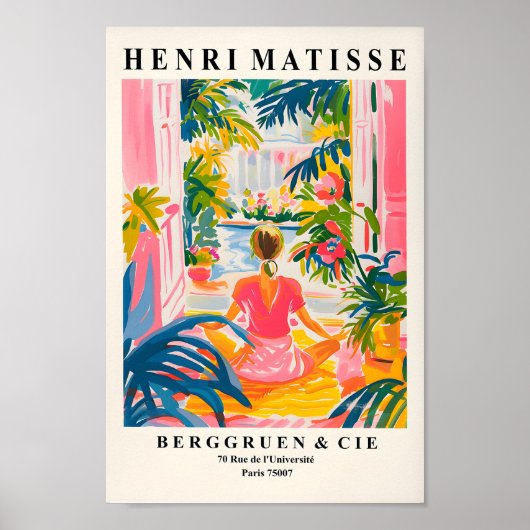 Woman Doing Yoga Poster, Meditation Wall Art, Mati ポスター (正面)