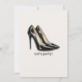 Woman Elegant Fabulous Black Dress 50th Birthday 招待状 (裏面)