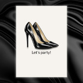 Woman Elegant Fabulous Black Dress 50th Birthday 招待状