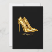 Woman Elegant Fabulous Golden Dress 50th Birthday 招待状 (裏面)