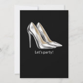 Woman Elegant Fabulous Silver Dress 50th Birthday 招待状 (裏面)