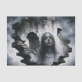 Woman Emerging from Brick Wall Decoupage 薄葉紙 (正面)