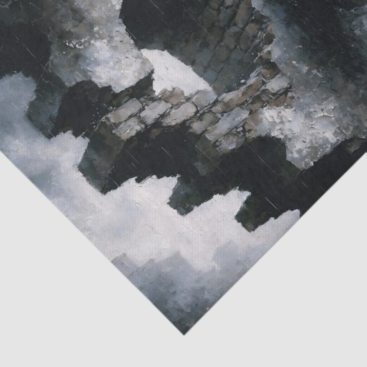 Woman Emerging from Brick Wall Decoupage 薄葉紙 (詳細)