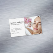 Woman Enjoying Spa | Flower Petals マグネット名刺 (インサイチュ)