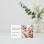 Woman Enjoying Spa | Flower Petals 名刺 (スタンド正面)